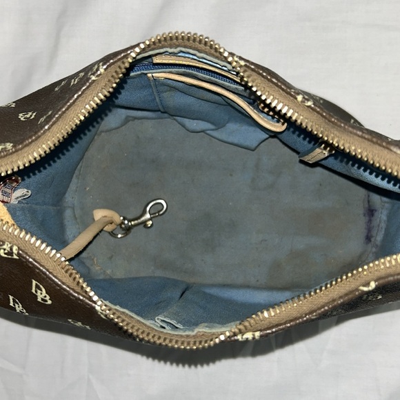 Dooney & Bourke | Monogram Logo Mini Hobo Bucket Bag Purse Leather Vinyl - Picture 12 of 13